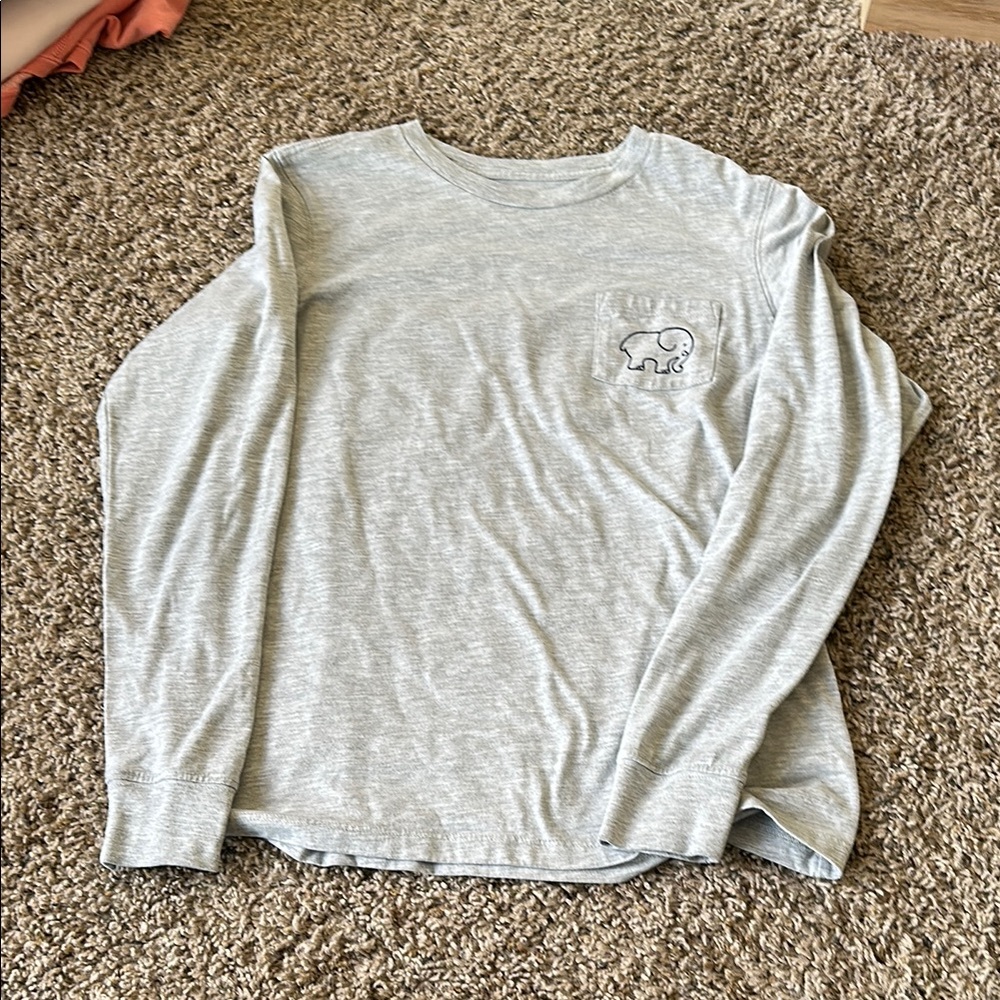 Ivory Ella Cat Pattern Gray Long Sleeve Shirt